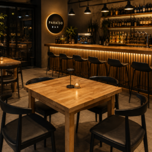 Mesa bar Parquet macizo