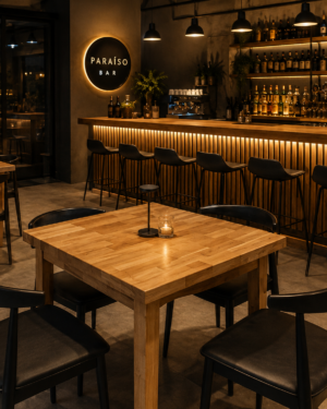 Mesa bar Parquet macizo