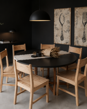 Mesa 120cm Laca negra - Pata  Cruz