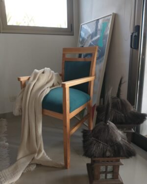 Silla Cabecera Tapita pana de pelo corto verde pine