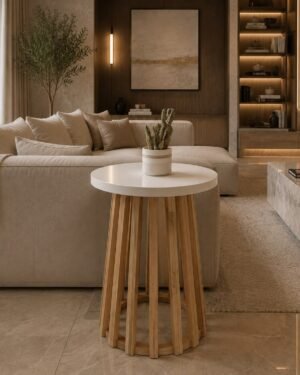 Mesa Arrime Varillada Laca Blanca