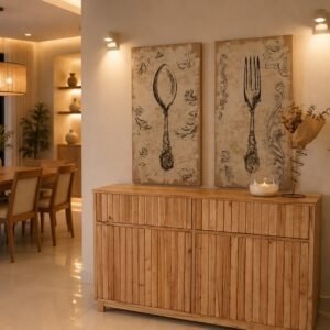 Vajillero Varillado 140cmx40cmx90cm 2 Cajones 2 puerta