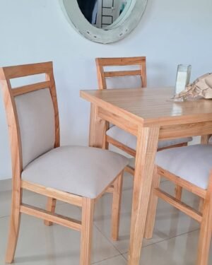 Silla Tapita Paraiso Macizo Tapizada Pana Latte