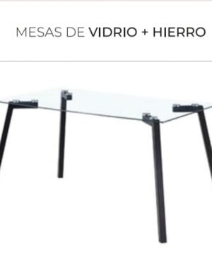 Mesa Porter Eugene 140x80 Hierro y Vidrio