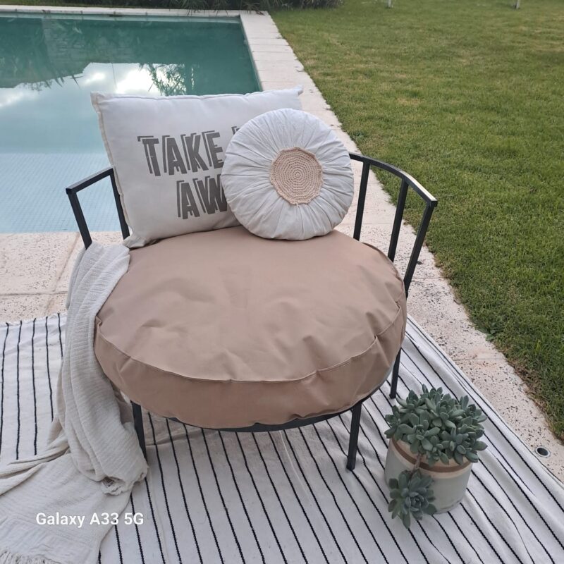Almohadon 80cm lona náutica beige - Image 3