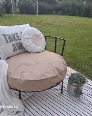 Almohadon 80cm lona náutica beige