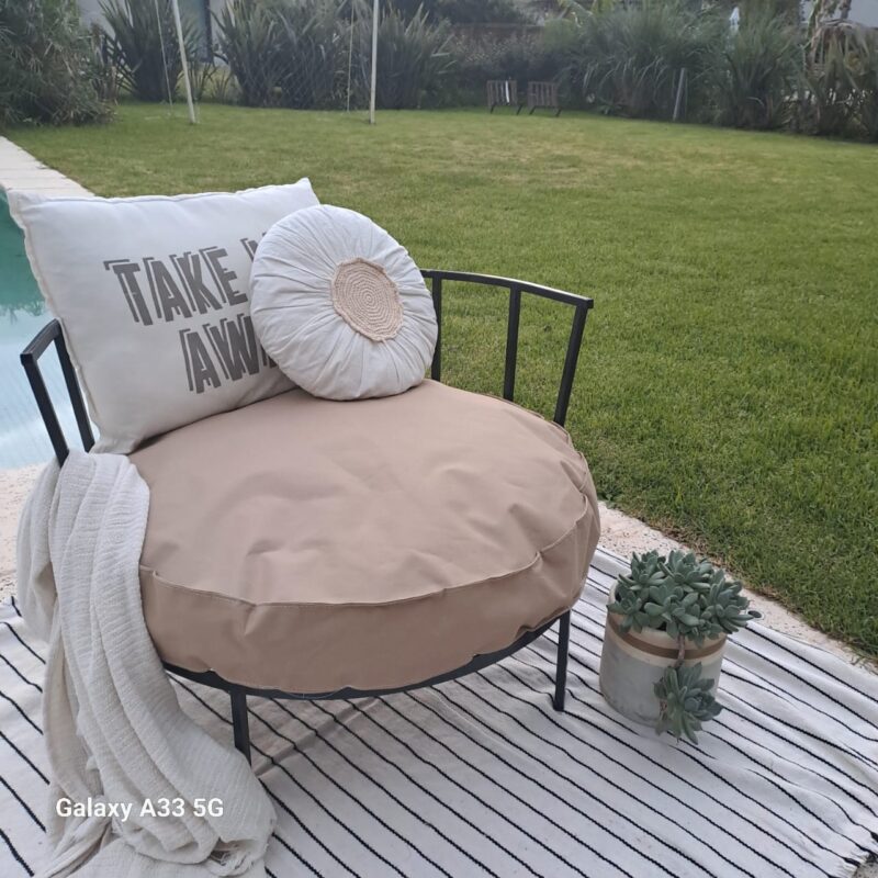Almohadon 80cm lona náutica beige