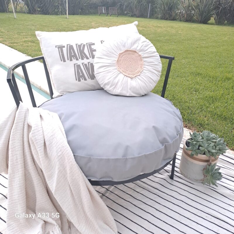 Almohadon 80cm lona náutica gris - Image 2