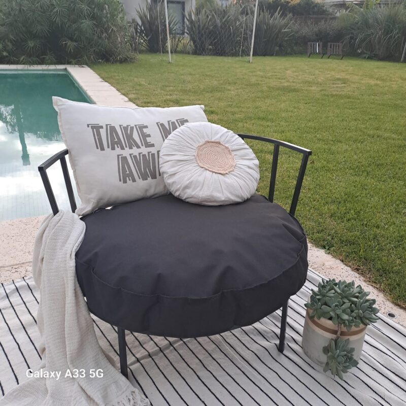 Almohadon 80cm Lona Náutica Negro - Image 2