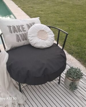 Almohadon 80cm Lona Náutica Negro