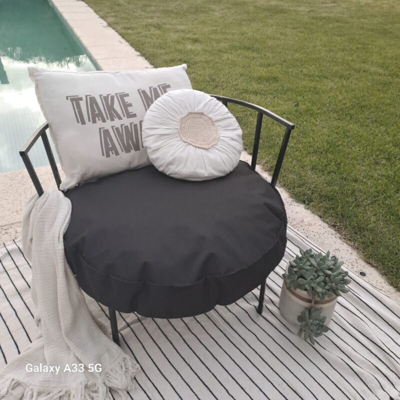 Almohadon 80cm Lona Náutica Negro