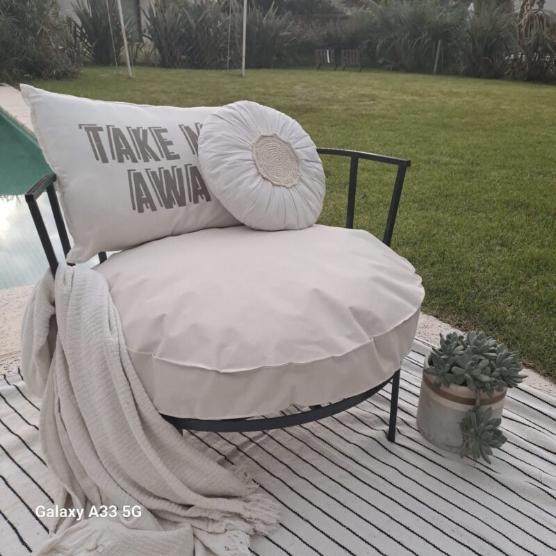 Almohadon 80cm Lona Náutica Crudo
