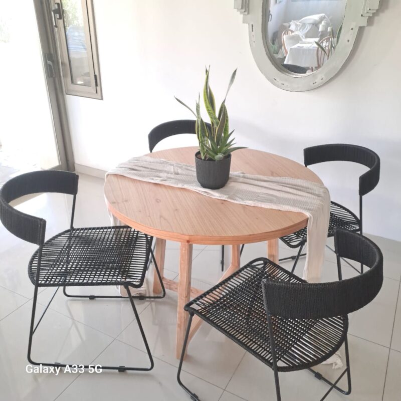 Silla Persa hierro tejido Negra