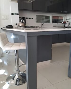 Banqueta Cuadros Blanca