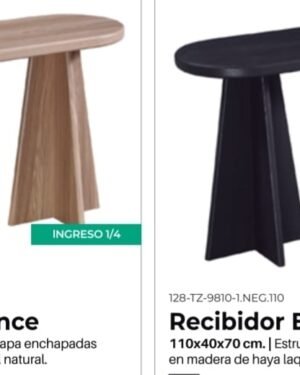 Recibidor Essence Import Natural o Negro 110x40x70cm de alto